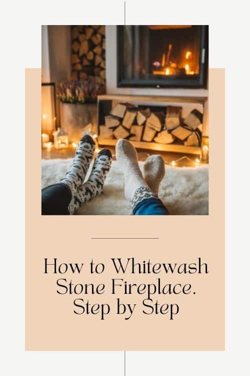 How to Whitewash Stone Fireplace. Step by Step