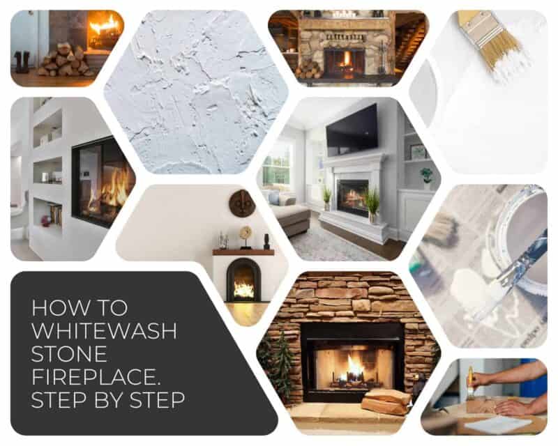 How to Whitewash Stone Fireplace. Step by Step