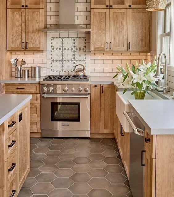 What Countertop Design looks Good with Hickory Cabinet